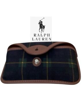 Polo by Ralph Lauren Iconic Blue, Green Plaid Glasses/Sunglasses Case